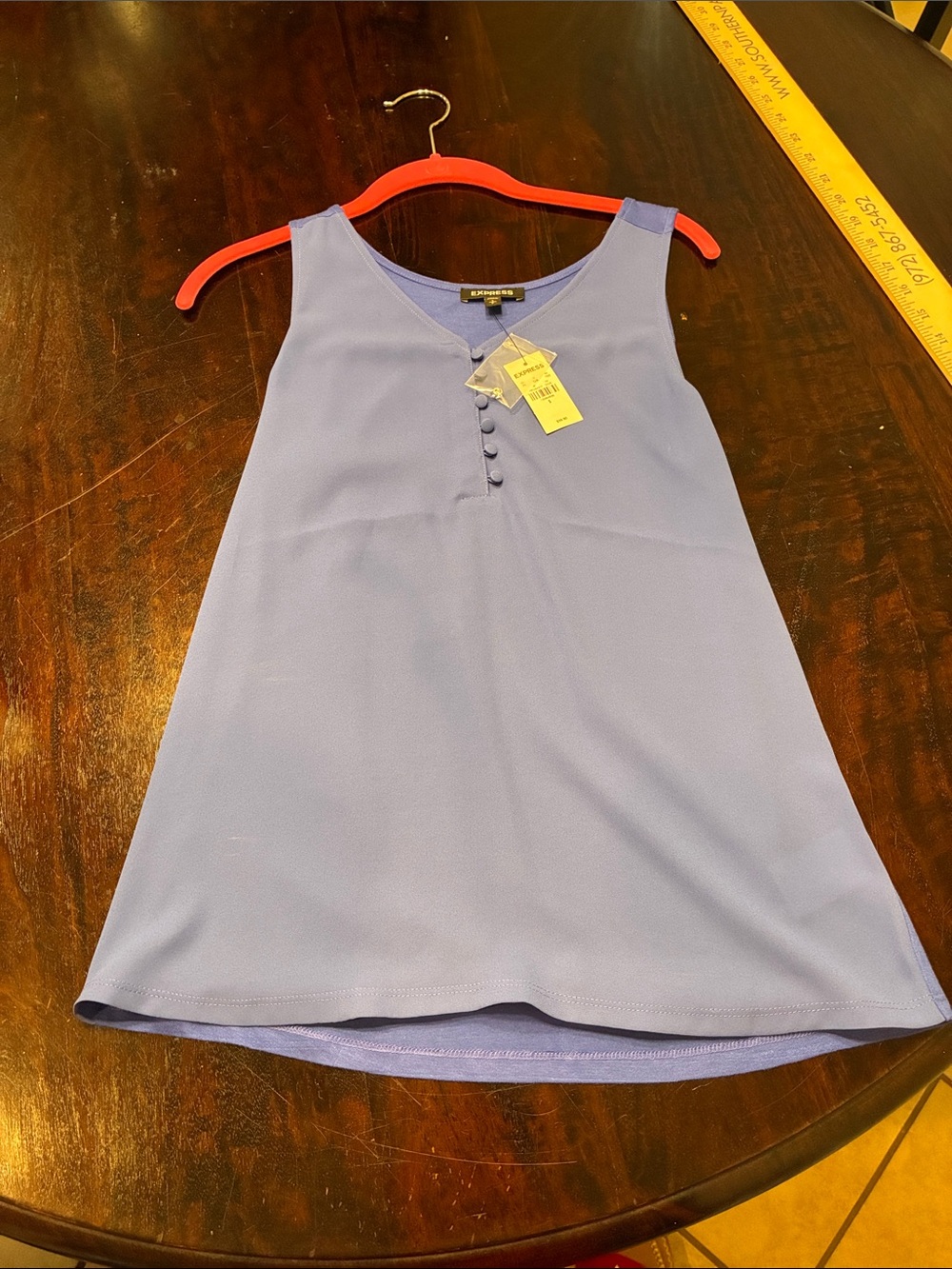 Express women’s blue-periwinkle Sleeveless Camisole with Front Button Detail